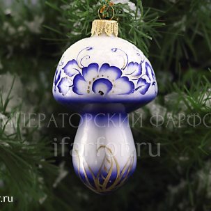 Елочная игрушка Ариэль Грибочек Соло кобальт