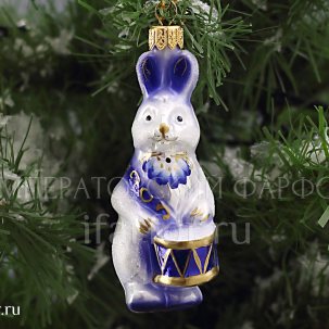 Елочная игрушка Ариэль Зайка Соло кобальт