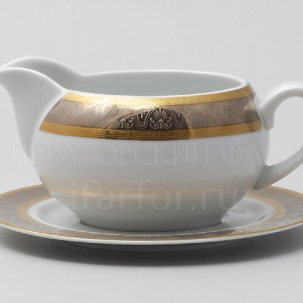 Соусник Широкий кант платина золото Опал