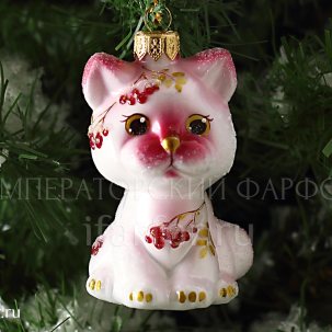 Елочная игрушка Ариэль Котенок Зимняя ягода