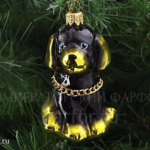 Елочная игрушка Собака Ротвейлер