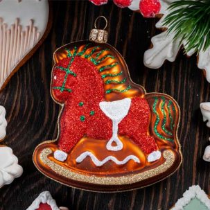 Елочная игрушка Пряничная лошадка-качалка