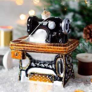 Елочная игрушка Швейная машина Черная
