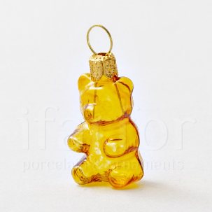 Елочная игрушка Леденцовый мишка (желтый)