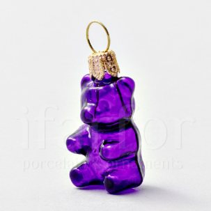 Елочная игрушка Леденцовый мишка (фиолетовый)