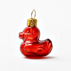 Елочная игрушка Леденцовый утенок (красный)