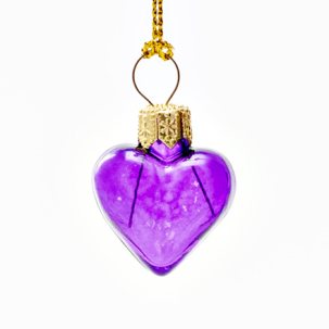 Елочная игрушка Леденцовое сердечко (фиолетовое)