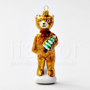 Елочная игрушка Бабушкин медвежонок с елкой