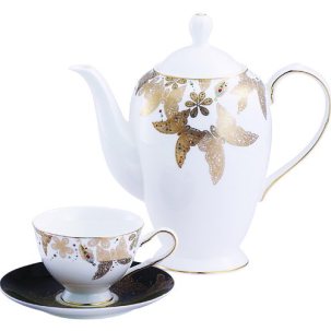 Сервиз чайный Батерфлай черный 6/14 La Maison