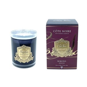 Свеча ароматическая Черный с золотом Rose Oud 95 x 150 мм.