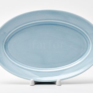 Блюдо овальное Акварель (голубой) Принц