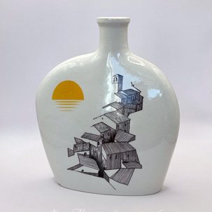 Ваза Закат средняя плоская