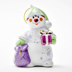 Елочная игрушка Снеговик с мешком