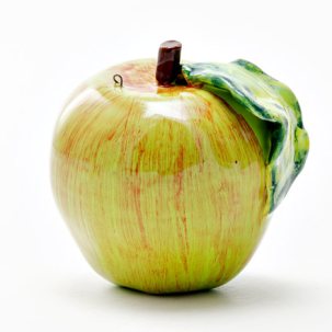 Скульптура Яблоко малое Зеленое с полосками