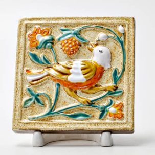 Изразец малый Сойка 2 золотистый