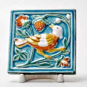 Изразец малый Сойка 3 бирюзовый