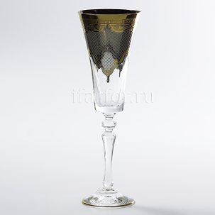 Набор бокалов для шампанского Вуаль черная 6/6 Krosno