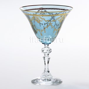 Набор бокалов для мартини Акварель голубая 6/6 Krosno