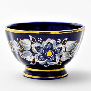 Розетка для варенья Гжель краски золото Лиза