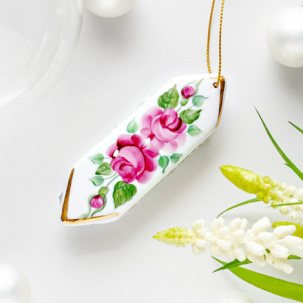 Елочная игрушка Конфета Гжель краски золото