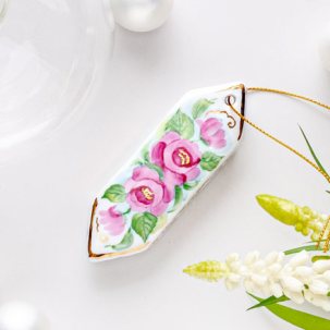 Елочная игрушка Конфета 13 Гжель краски золото