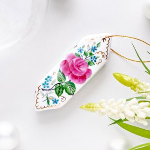 Елочная игрушка Конфета 16 Гжель краски золото 30 x 90 мм.
