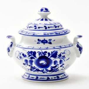 Сахарница Гжель Мария