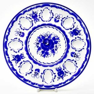 Блюдо пасхальное Гжель