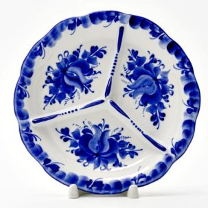 Менажница Гжель 185 x 185 x 25 мм.