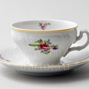 Чашка с блюдцем чайная Бернадотт Мейсенский букет 1/2 Бернадотт