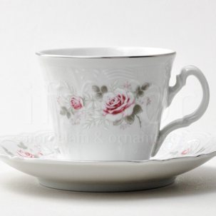 Чашка с блюдцем чайная Бернадотт Серая роза платина 1/2 Бернадотт ведерка