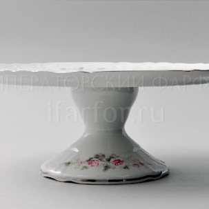 Блюдо для торта Бернадотт Серая роза платина Бернадотт