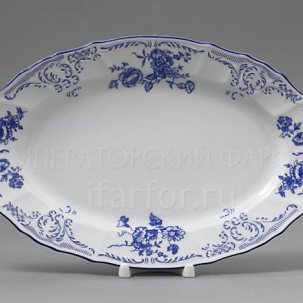 Блюдо овальное Бернадотт Синие розы Бернадотт
