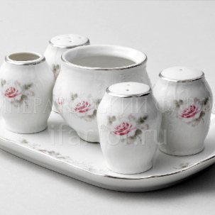 Набор для специй 6 предметный Бернадотт Серая роза платина Бернадотт