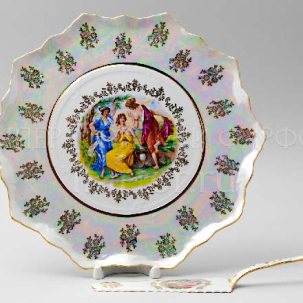 Блюдо для торта Мадонна Перламутр Корона