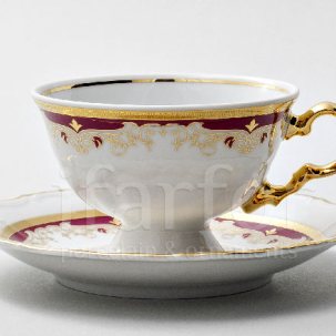 Чашка с блюдцем чайная Красная лилия Мария Луиза