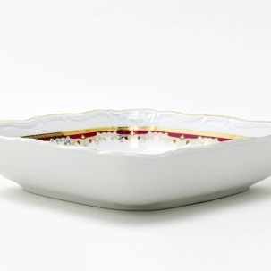 Салатник квадратный Красная лилия Мария Луиза