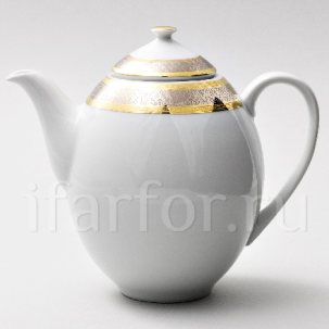 Кофейник Широкий кант платина золото Опал