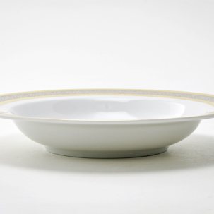 Тарелка глубокая Широкий кант платина золото