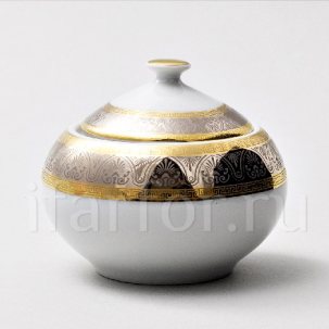 Сахарница Широкий кант платина золото Опал