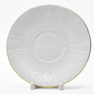 Блюдце бульонное Бернадотт Белый узор Бернадотт