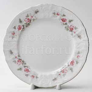 Тарелка десертная Бернадотт Серая роза платина