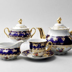 Сервиз чайный Констанция Полевой цветок Кобальт 6/17 Констанция