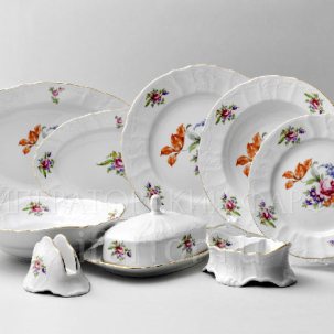 Сервиз столовый Бернадотт Мейсенский букет 6/25 Бернадотт