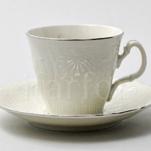 Чашка с блюдцем чайная Бернадотт Платиновый узор Be-Ivory 1/2 Бернадотт ведерка