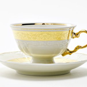 Чашка с блюдцем чайная Золотая лента Ivory 1/2 Мария Луиза