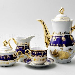 Сервиз кофейный Золотая роза Кобальт 6/17 Констанция