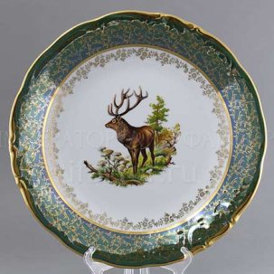 Блюдо круглое Охота Зеленая STERNE PORCELAN 300 мм.