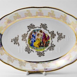 Блюдо овальное Мадонна Перламутр Мадонна Корона 330 мм.