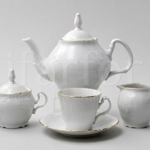 Сервиз чайный Бернадотт Белый узор 6/17 Бернадотт ведерка